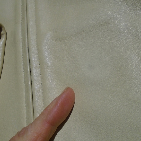 ANN TAYLOR 100% Leather Moto Jacket M Vanilla - Picture 8 of 10